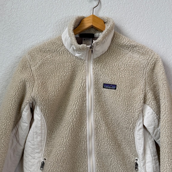 Patagonia Zip Up Jacket Fuzzy Off White Cream Size Large - Picture 2 of 12